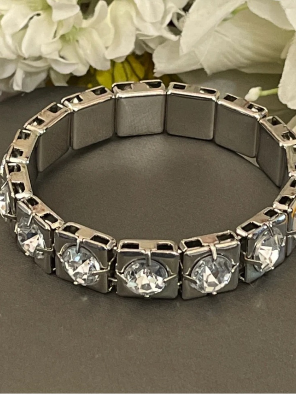 Silver Crystal Bracelet - Clear Stones - Picture 10 of 10